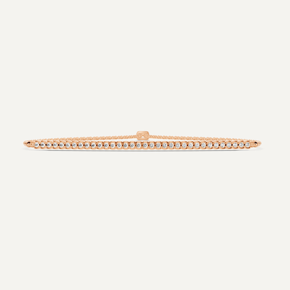 1/4 ctw Round Diamond Half Bezel Set Bolo Fashion Bracelet - Lotus Diamond