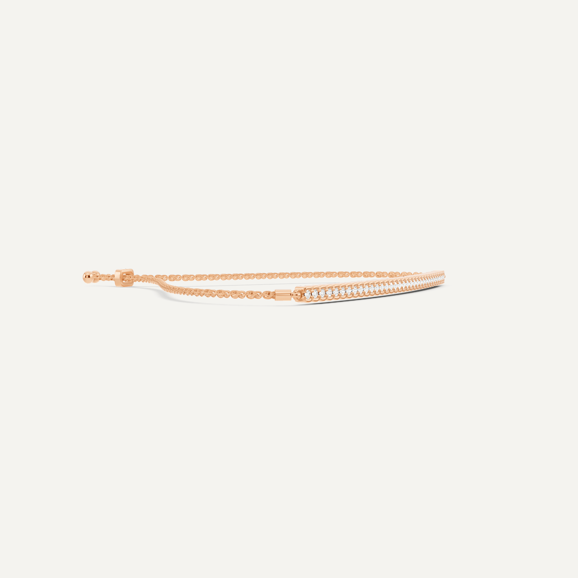 1/4 ctw Round Diamond Half Bezel Set Bolo Fashion Bracelet - Lotus Diamond