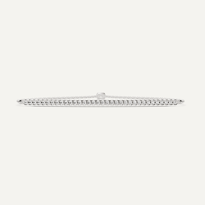 1/4 ctw Round Diamond Half Bezel Set Bolo Fashion Bracelet - Lotus Diamond
