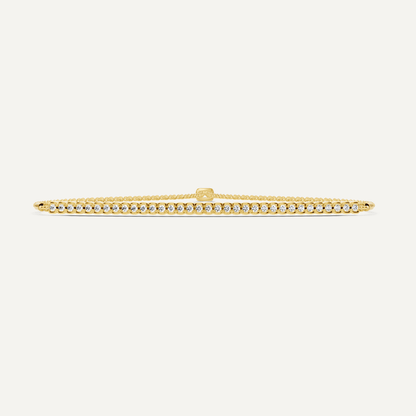 1/4 ctw Round Diamond Half Bezel Set Bolo Fashion Bracelet - Lotus Diamond