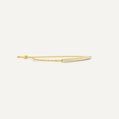 1/4 ctw Round Diamond Half Bezel Set Bolo Fashion Bracelet - Lotus Diamond