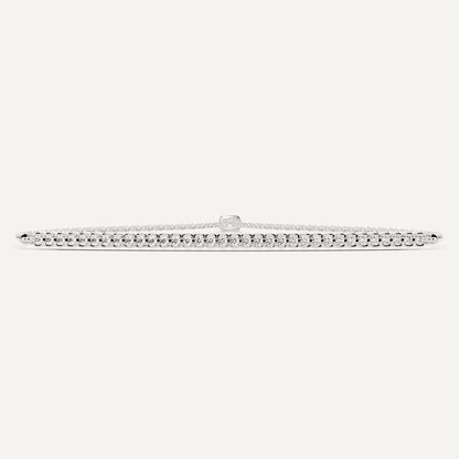 1/4 ctw Round Diamond Half Bezel Set Bolo Fashion Bracelet - Lotus Diamond