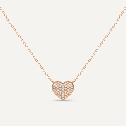 1/4 ctw Round Diamond Heart Pendant - Lotus Diamond