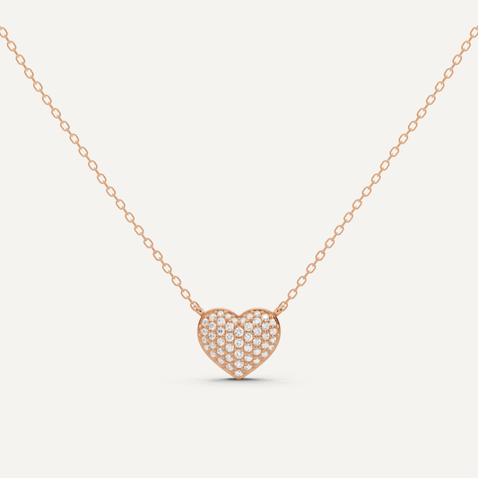 1/4 ctw Round Diamond Heart Pendant - Lotus Diamond