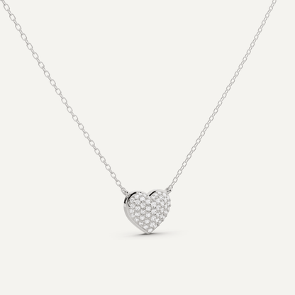 1/4 ctw Round Diamond Heart Pendant - Lotus Diamond