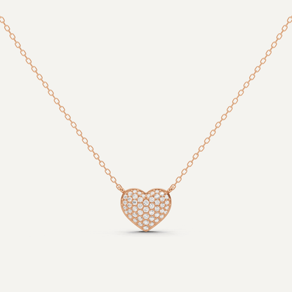1/4 ctw Round Diamond Heart Pendant - Lotus Diamond
