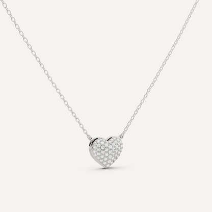 1/4 ctw Round Diamond Heart Pendant - Lotus Diamond