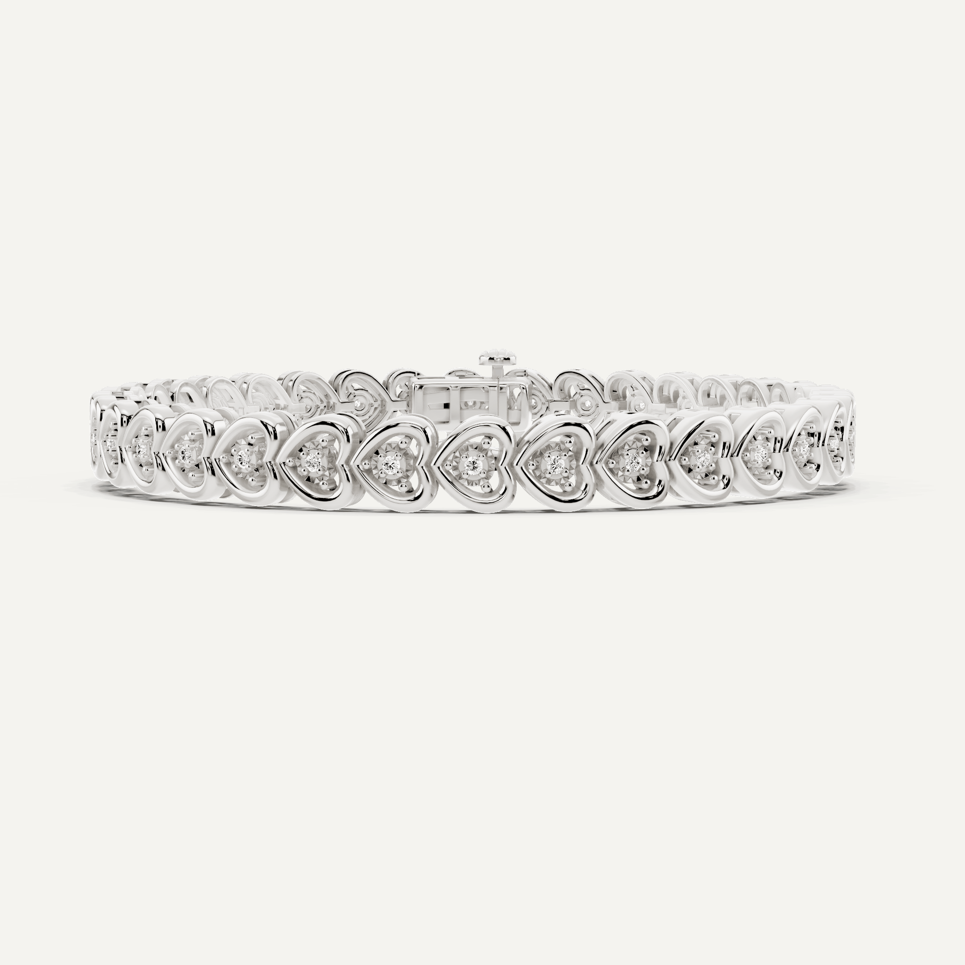 1/4 ctw Round Diamond Mircale Set Heart Fashion Bracelet - Lotus Diamond