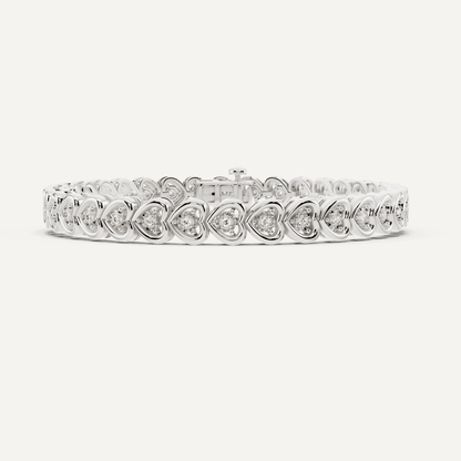 1/4 ctw Round Diamond Mircale Set Heart Fashion Bracelet - Lotus Diamond