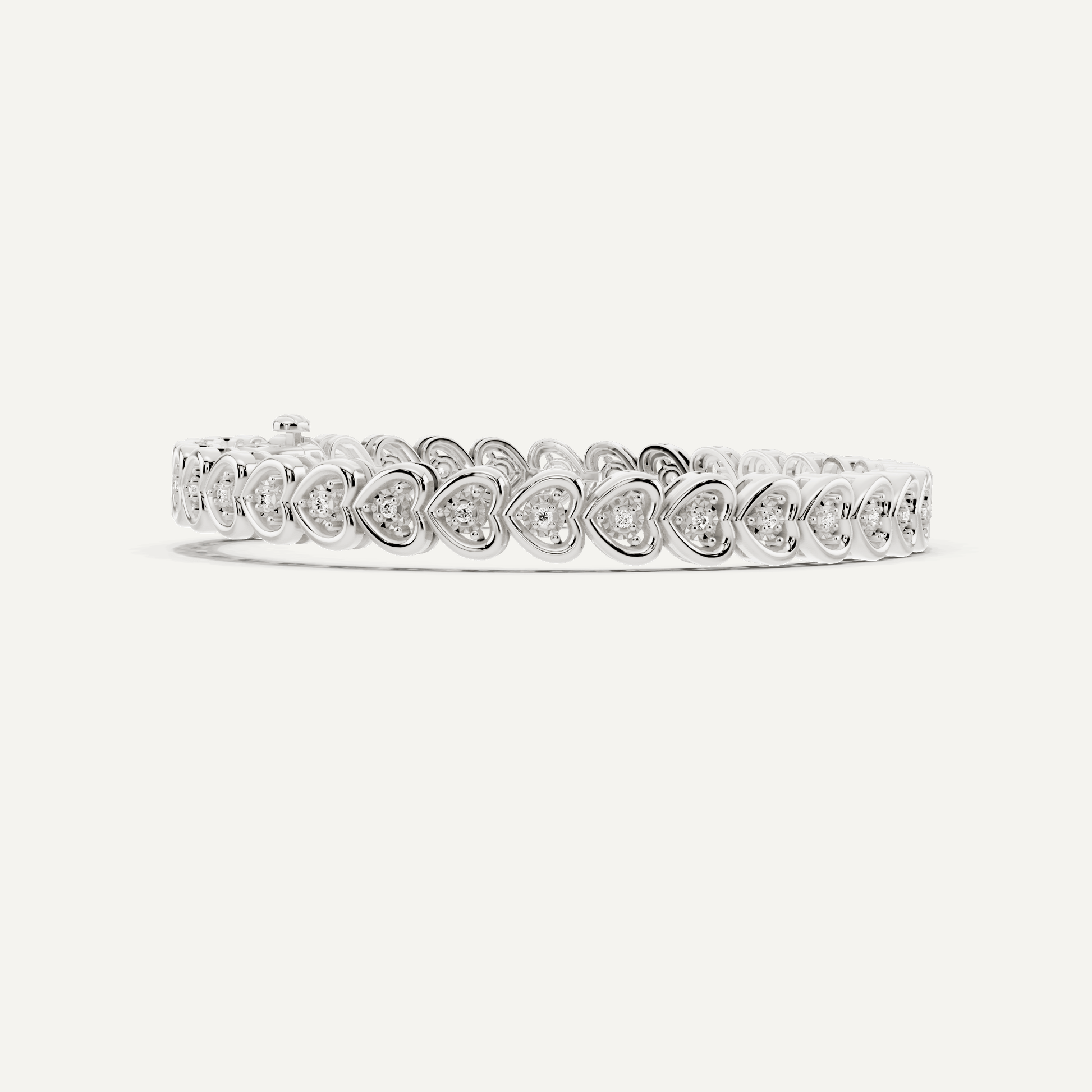 1/4 ctw Round Diamond Mircale Set Heart Fashion Bracelet - Lotus Diamond