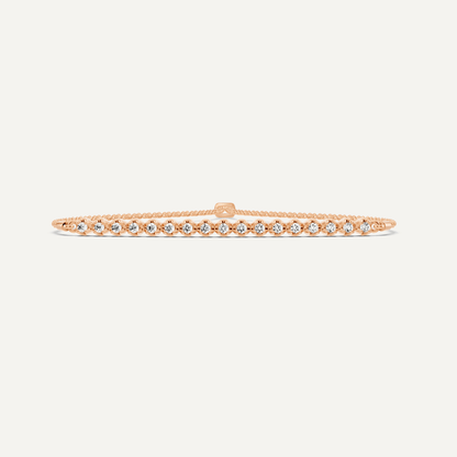 1/4 ctw Round Diamond Petite Bolo Fashion Bracelet - Lotus Diamond
