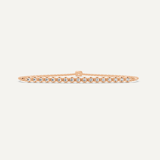 1/4 ctw Round Diamond Petite Bolo Fashion Bracelet - Lotus Diamond