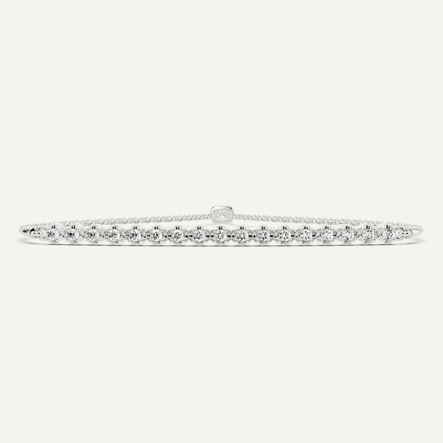 1/4 ctw Round Diamond Petite Bolo Fashion Bracelet - Lotus Diamond