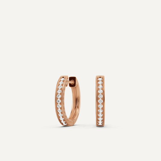 1/4 ctw Round Diamond Prong Set Huggie Hoop Earrings - Lotus Diamond