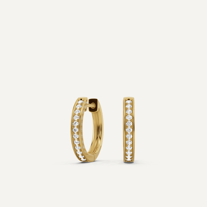 1/4 ctw Round Diamond Prong Set Huggie Hoop Earrings - Lotus Diamond