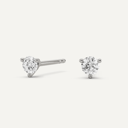 1/4 ctw Round Diamond Three Prong Martini Stud Earrings - Lotus Diamond