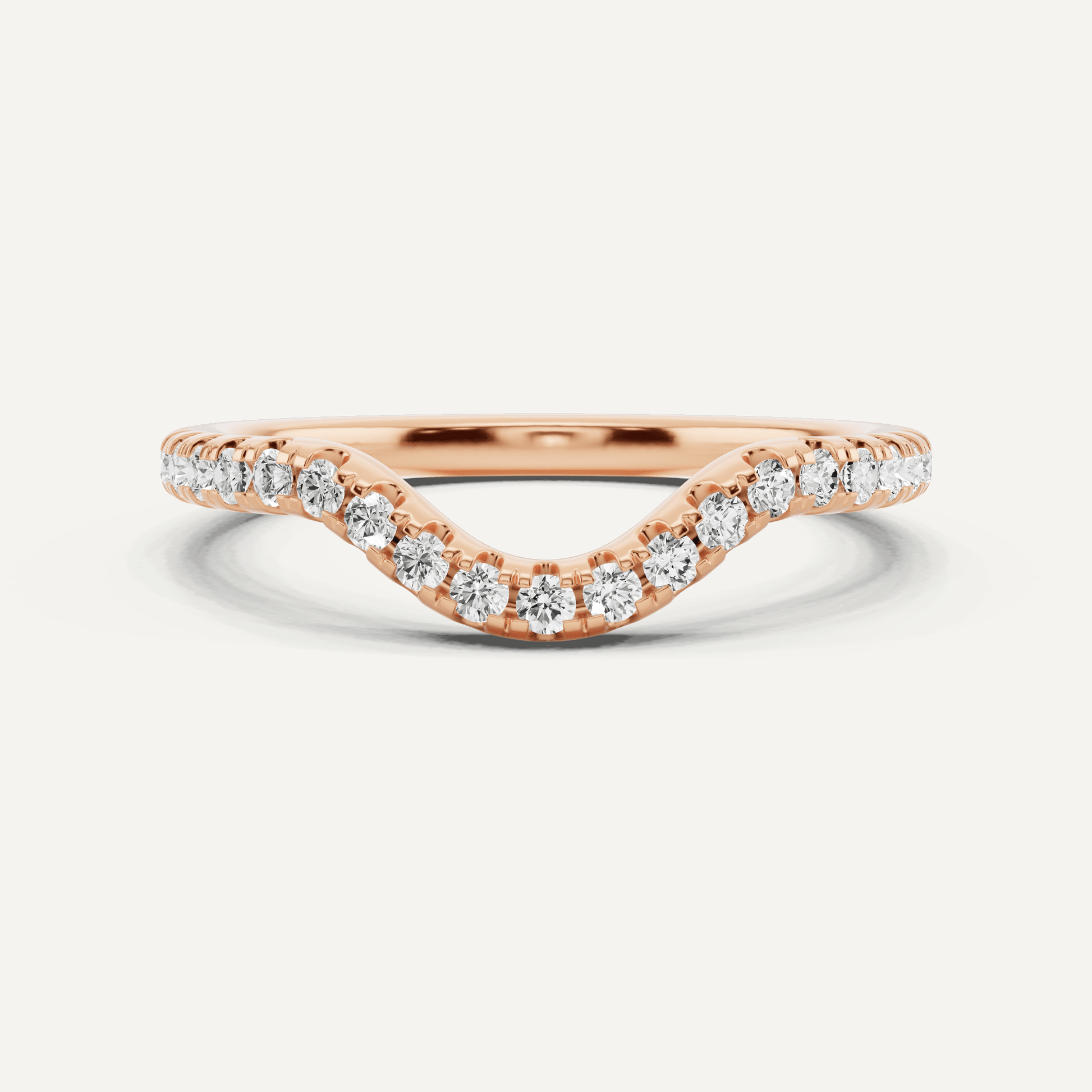 1/4 ctw Round Diamond Wedding Band - Lotus Diamond