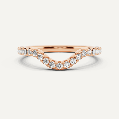 1/4 ctw Round Diamond Wedding Band - Lotus Diamond