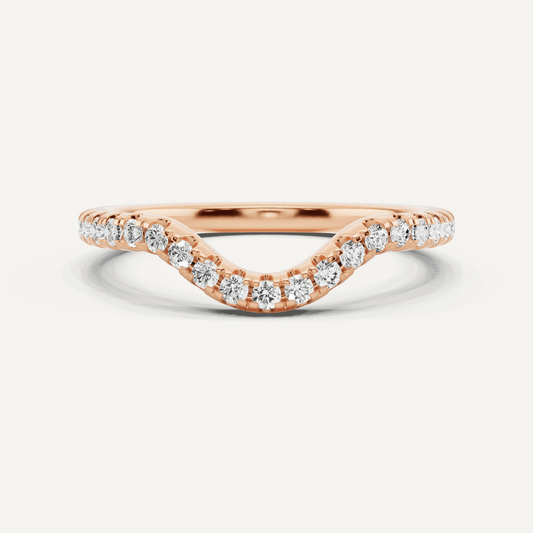 1/4 ctw Round Diamond Wedding Band - Lotus Diamond