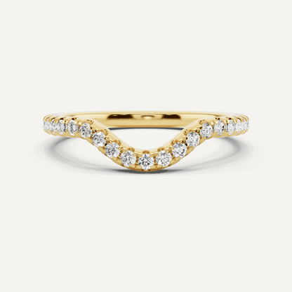 1/4 ctw Round Diamond Wedding Band - Lotus Diamond