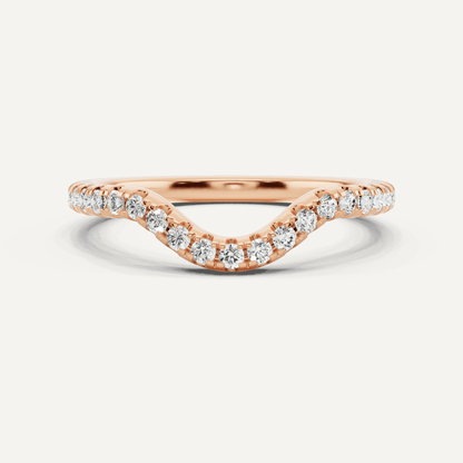 1/4 ctw Round Diamond Wedding Band - Lotus Diamond