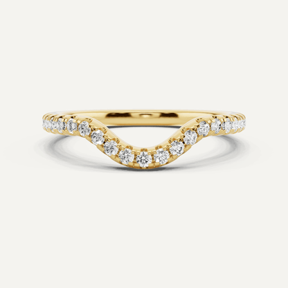 1/4 ctw Round Diamond Wedding Band - Lotus Diamond