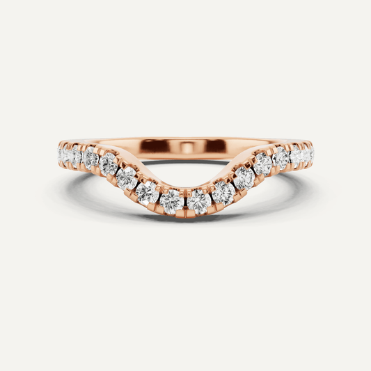 1/4 ctw Round Diamond Wedding Band - Lotus Diamond