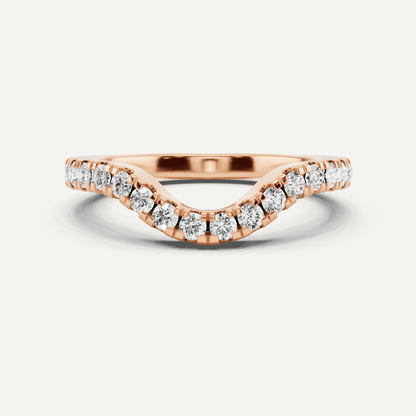 1/4 ctw Round Diamond Wedding Band - Lotus Diamond