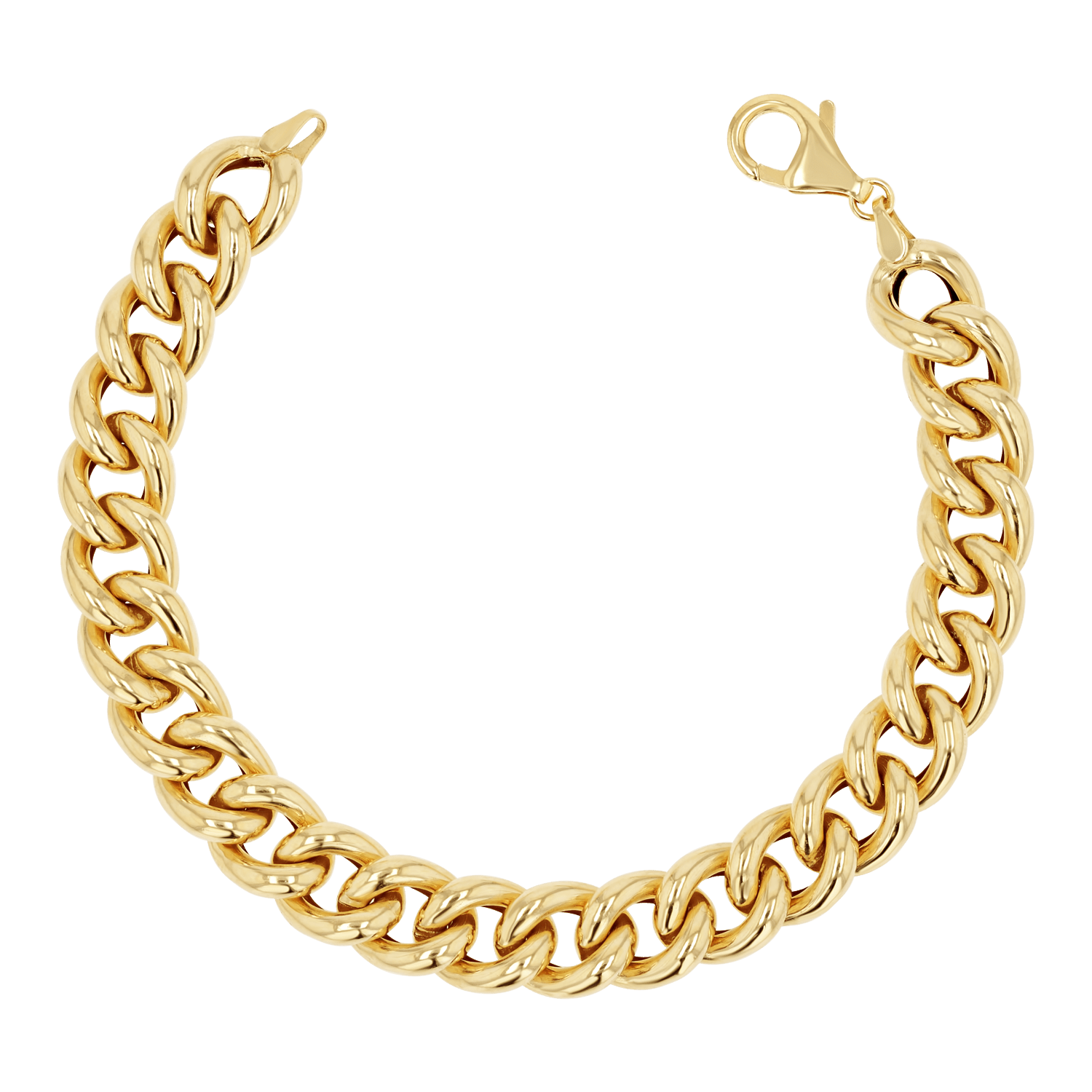 14K Chunky Cuban Link Chain Bracelet - Lotus Diamond
