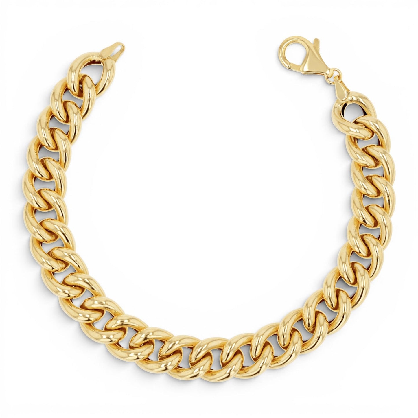 14K Chunky Cuban Link Chain Bracelet - Lotus Diamond
