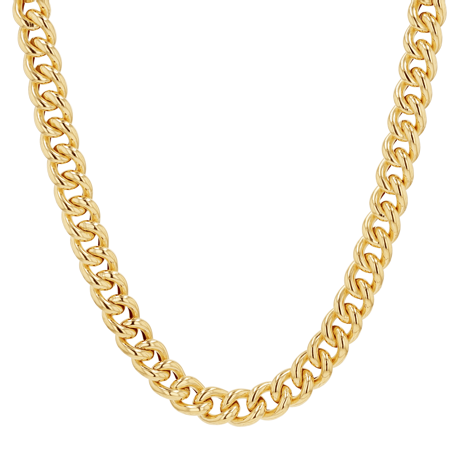 14K Chunky Cuban Link Chain Necklace - Lotus Diamond