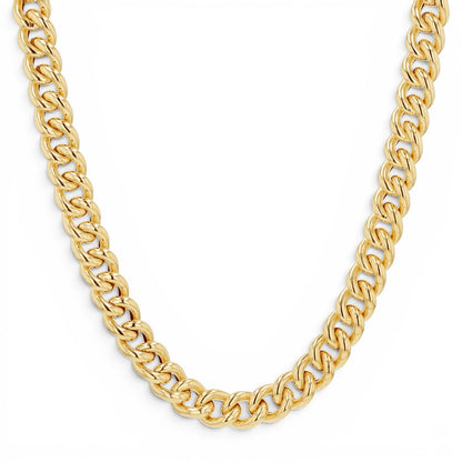 14K Chunky Cuban Link Chain Necklace - Lotus Diamond