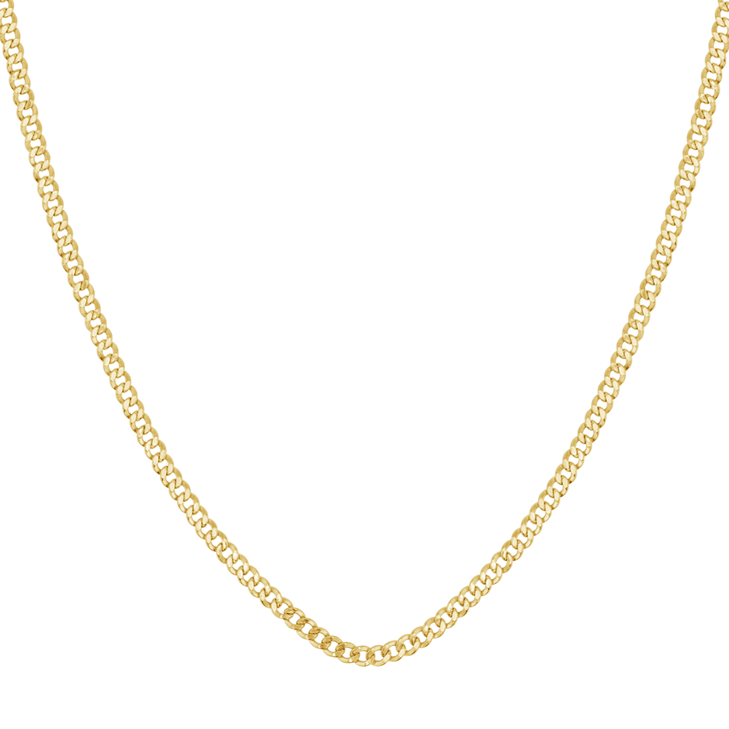 14K Dainty Cuban Link Chain Necklace - Lotus Diamond