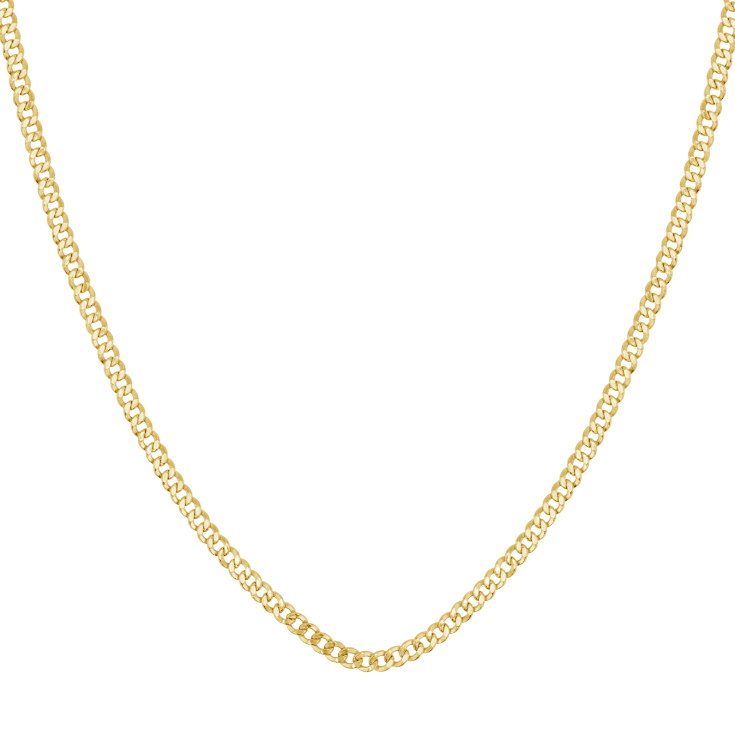 14K Dainty Cuban Link Chain Necklace - Lotus Diamond