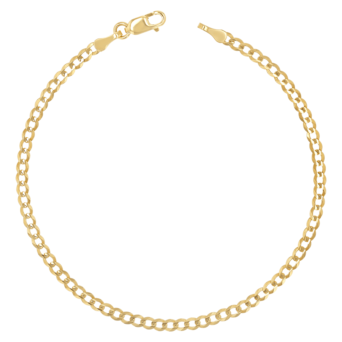 14K Diamond Cut Cuban Link Chain Bracelet - Lotus Diamond