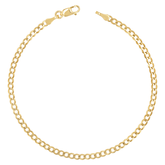 14K Diamond Cut Cuban Link Chain Bracelet - Lotus Diamond