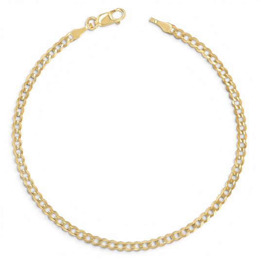 14K Diamond Cut Cuban Link Chain Bracelet - Lotus Diamond