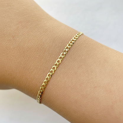 14K Diamond Cut Cuban Link Chain Bracelet - Lotus Diamond