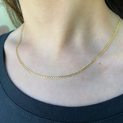 14K Diamond Cut Cuban Link Chain Necklace - Lotus Diamond