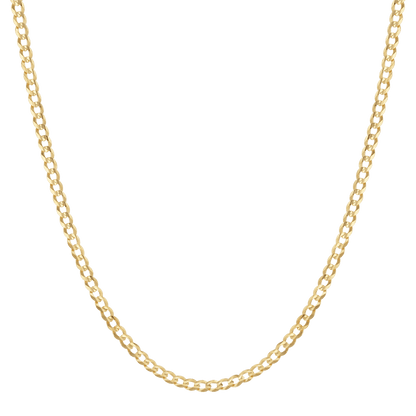 14K Diamond Cut Cuban Link Chain Necklace - Lotus Diamond