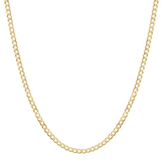 14K Diamond Cut Cuban Link Chain Necklace - Lotus Diamond