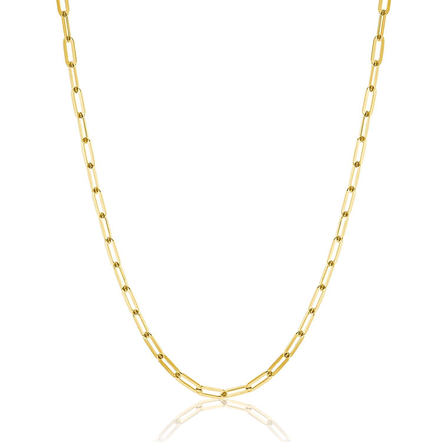 14K Diamond Cut Oval Link Chain Necklace - Lotus Diamond