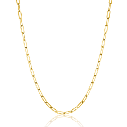 14K Diamond Cut Oval Link Chain Necklace - Lotus Diamond