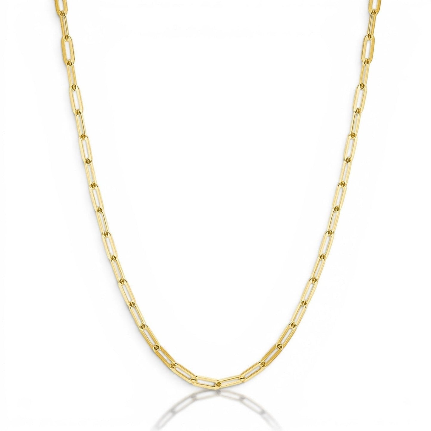 14K Diamond Cut Oval Link Chain Necklace - Lotus Diamond