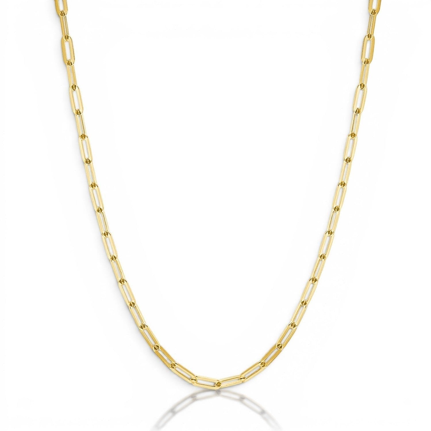 14K Diamond Cut Oval Link Chain Necklace - Lotus Diamond