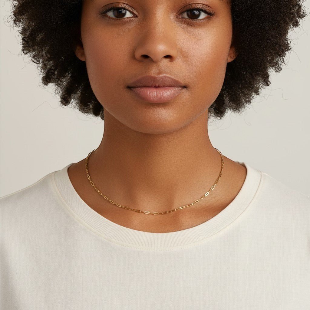 14K Diamond Cut Oval Link Chain Necklace - Lotus Diamond
