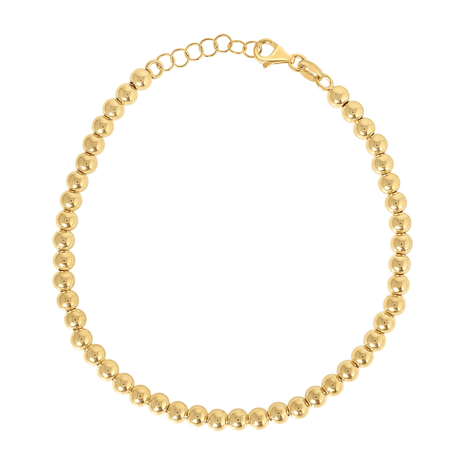 14K Gold 4mm Ball Bead Bracelet - Lotus Diamond