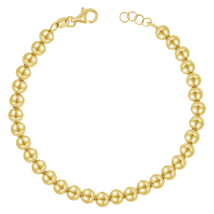 14K Gold 5mm Ball Bead Bracelet - Lotus Diamond