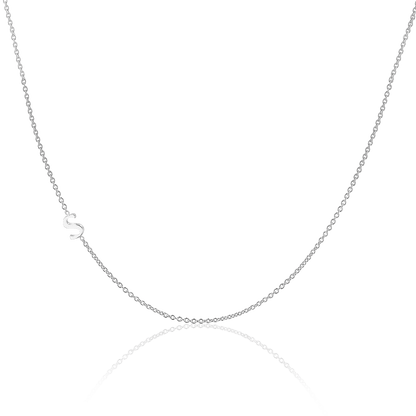 14K Gold Asymmetrical Initial Necklace - Lotus Diamond