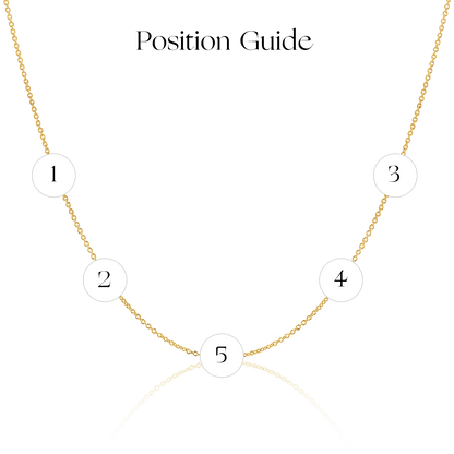 14K Gold Asymmetrical Multi Initial Necklace - Lotus Diamond
